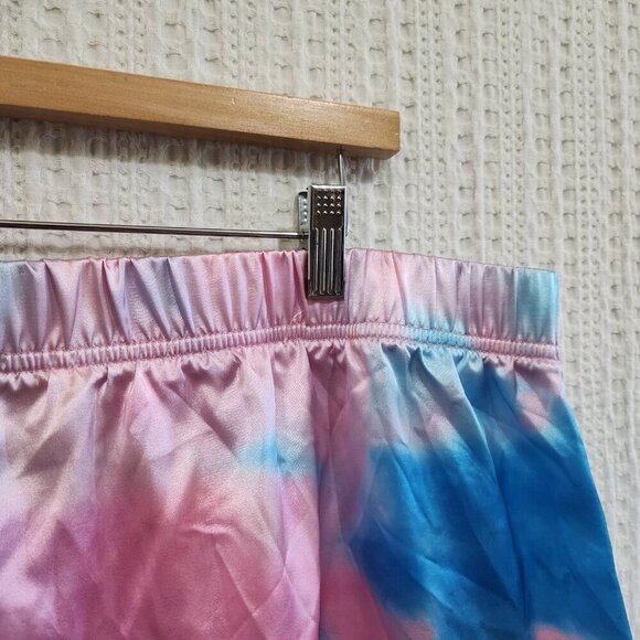 Taylor Swift Tie Dye Cotton Candy Lover Era Satin Pajama Shorts Plus Size 3X - Picture 5 of 13